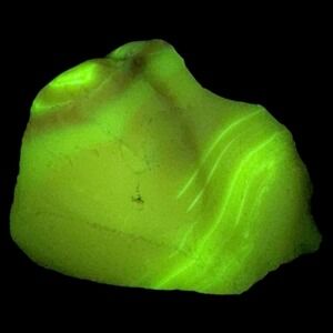Pink Swirled Art Glass Cullet Glowing Manganese Slag Glass #6GL73
